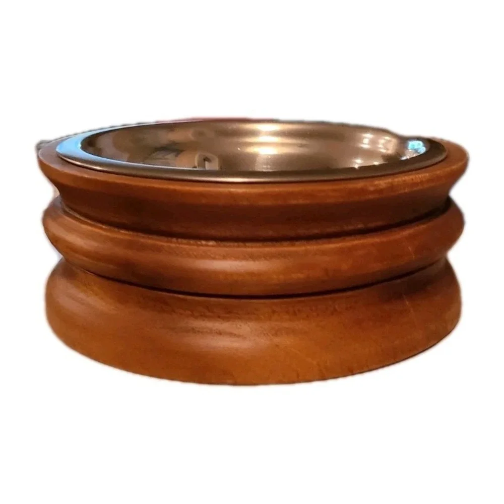 Dog Bowl Stand Acacia Wood 6 3/4